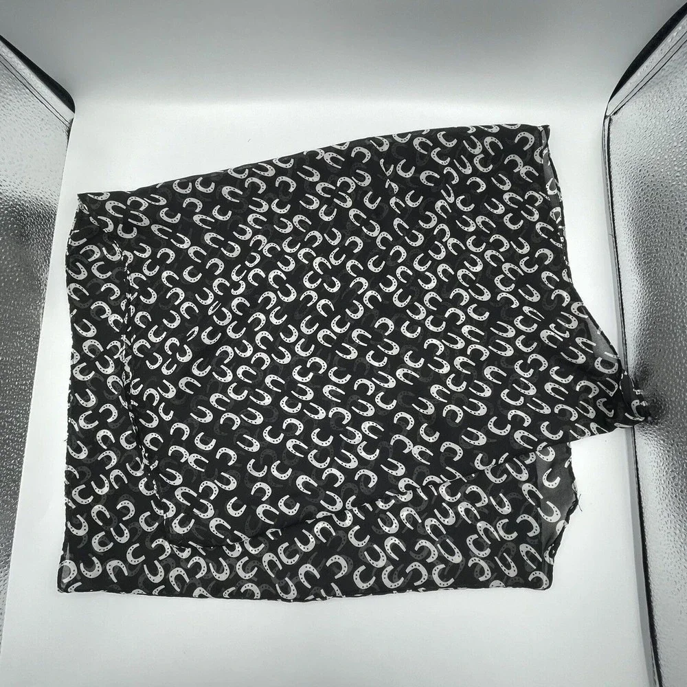 Infinity Black Scarf horseshoe print